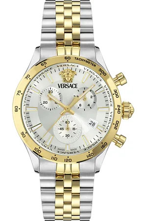 VERSACE Chronograph »HELLENYIUM CHRONO PETITE«, Quarzuhr, Armbanduhr, Herrenuhr,Swiss Made,Edelstahlband,Stoppfunktion
