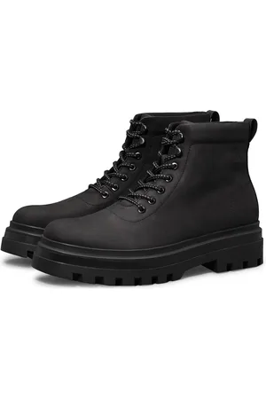 Calvin Klein Schnürboots »LUGGED BOOT LACEUP REBELLIOUS«, Schnürstiefelette, Plateauboots, Profilsohle, mit Anziehlasche