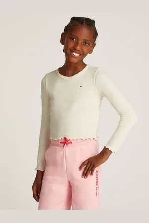 Tommy Hilfiger Langarmshirt »SLUB KNIT TOP LS«, mit gewelltem Saum