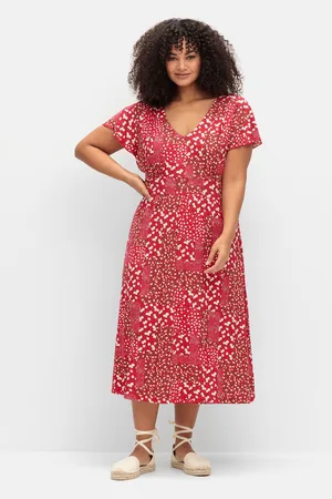 Sheego Jerseykleid »Jerseykleid in Midilänge, mit Blumenprint«