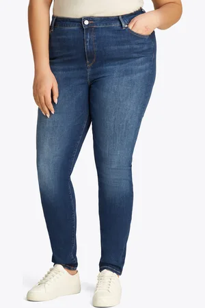 Tommy Hilfiger Skinny-fit-Jeans »CRV HARLEM SKINNY RW NEW DOREEN«, in Großen Größen, Tommy Jeans Logo-Badge, stoned wash Optik