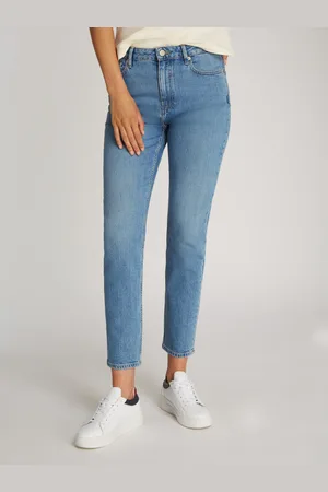 Tommy Hilfiger Slim-fit-Jeans »Slim Cigarette High Waist«, mit Logo-Badge, in blauer Waschung