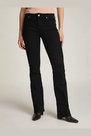 Tommy Hilfiger Bootcut-Jeans »Bootcut Regular Waist«, mittlere normale Leibhöhe, mit Bügelfalten, mit Nieten