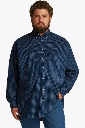 Tommy Hilfiger Langarmhemd »BT-FLEX POPLIN POLKA DOT S-B«, in Großen Größen, Logostickerei