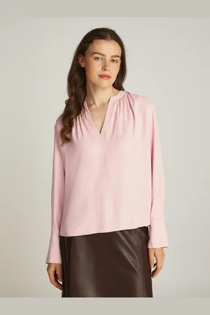 Tommy Hilfiger Langarmbluse »SOFT VIS V NECK LS BLOUSE«, mit Raffungen