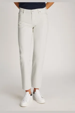 Tommy Hilfiger Straight-Jeans »CLASSIC STRAIGHT RW ECRU«, mit Logo-Badge, in Knöchellänge