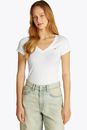 Tommy Hilfiger T-Shirt »TJW SLIM V-NECK TEE«, mit Logo-Stickerei