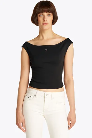 Tommy Hilfiger Tanktop »TJW BOAT NECK TOP SS EXT«, mit Logostickerei