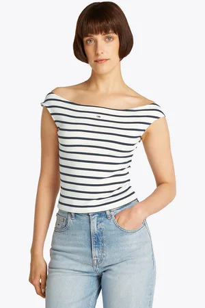 Tommy Hilfiger Tanktop »TJW BOAT NECK TOP SS EXT«, mit Logostickerei