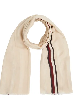 Tommy Hilfiger Schal »ESSENTIAL FLAG SCARF«, transparente Struktur, leicht fransig