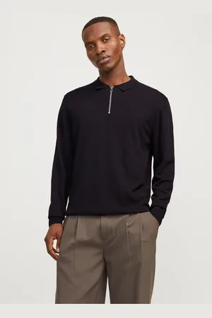JACK & JONES Polokragenpullover »JJEEMIL KNIT POLO HALF ZIP LS NOOS«, mit Polo Kragen