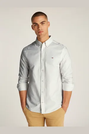 Tommy Hilfiger Langarmhemd »TJM REG OXFORD SHIRT EXT«, in Großen Größen, Logostickerei, Button-down-Kragen