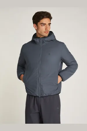 Calvin Klein Allwetterjacke »HI-NECK JACKET«, mit Kapuze, Logodruck, Kapuze