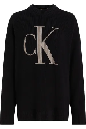 Calvin Klein Strickpullover »CK INTARSIA HIGH NECK SWEATER«, mit Logostickerei