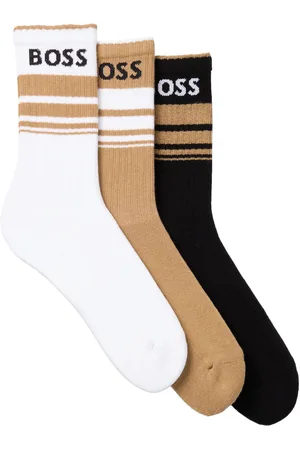 HUGO BOSS Freizeitsocken »3P QS Rib Stripe CC«, (Packung, 3 Paar), mit Logo