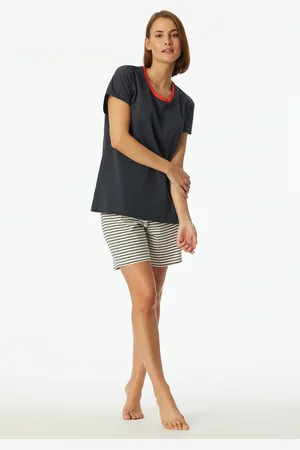 Schiesser Shorty »"Casual Essentials"«, (2 tlg.), mit unifarbenem Shirt und gestreifter Hose