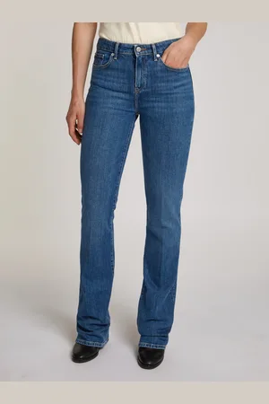 Tommy Hilfiger Bootcut-Jeans »Bootcut Regular Waist«, mittlere normale Leibhöhe, mit Bügelfalten, mit Nieten