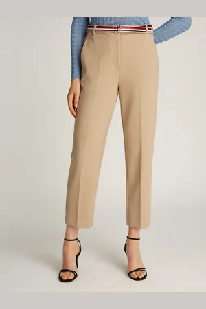 Tommy Hilfiger Webhose »PUNTO SLIM STRAIGHT PANT«, mit Bügelfalten, Metalllabel