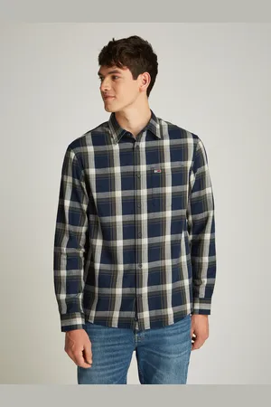 Tommy Hilfiger Langarmhemd »TJM REG CHECK FLANNEL SHIRT EXT«, in Großen Größen, Logostickerei, Button-down-Kragen