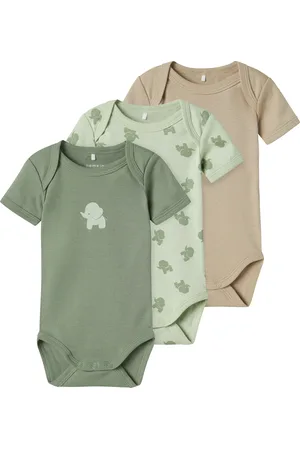 NAME IT Schlafoverall »NBMBODY 3P SS SEA FOAM ELEPHANT NOOS«, (Packung, 3 tlg.)