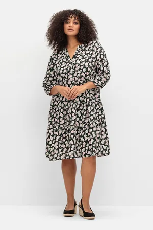 Sheego Druckkleid »Kurzes Stufenkleid mit gerafften Stufen«
