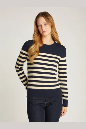 Tommy Hilfiger Rundhalspullover »CO JERSEY STITCH LS C-NK SWT«, mit Logostickerei