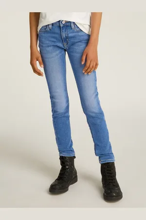 Calvin Klein Skinny-fit-Jeans »MR SKINNY ESS WASHED BLUE DENIM«, für Kinder bis 16 Jahre mit Logopatch