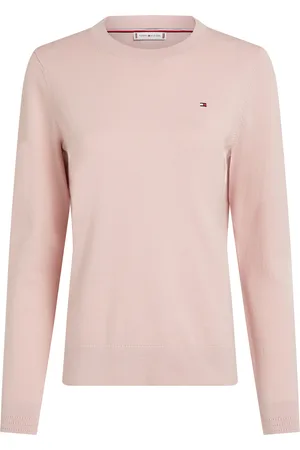 Tommy Hilfiger Rundhalspullover »CO JERSEY STITCH LS C-NK SWT«, mit Logostickerei