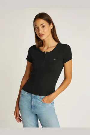 Tommy Hilfiger T-Shirt »TJW SLIM BUTTON RIB C-NECK SS«, mit Knöpfen