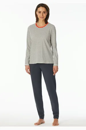 Schiesser Pyjama »"Casual Essentials"«, (2 tlg.), mit eingefasster, runder Halsausschnitt