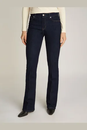 Tommy Hilfiger Bootcut-Jeans »Bootcut Regular Waist«, mittlere normale Leibhöhe, mit Bügelfalten, mit Nieten