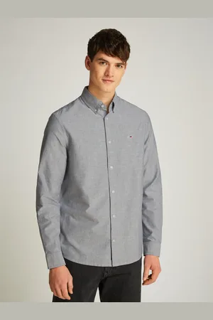 Tommy Hilfiger Langarmhemd »TJM REG OXFORD SHIRT EXT«, in Großen Größen, Logostickerei, Button-down-Kragen