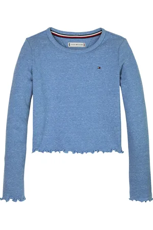 Tommy Hilfiger Langarmshirt »SLUB KNIT TOP LS«, mit gewelltem Saum