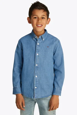 Tommy Hilfiger Langarmhemd »DENIM CHAMBRAY SHIRT LS«, in blauer Waschung, mit Logostickerei
