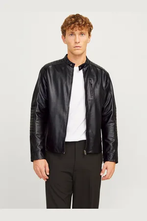 JACK & JONES Lederjacke »JJELIAM LAMB LEATHER JACKET NOOS«, ohne Kapuze, mit markanter Schultersteppung