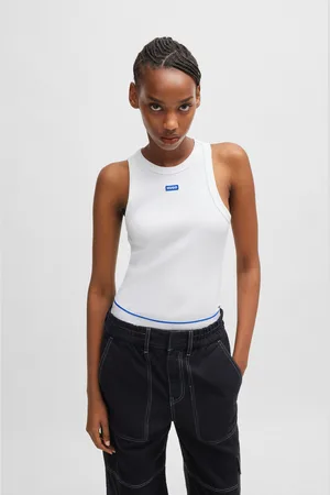Hugo Blue Tanktop »Easy Tank_B«, Rippware aus Baumwollmischung mit Elasthan