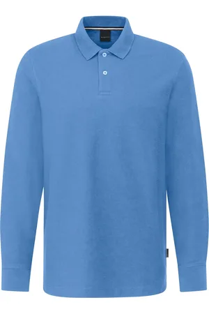 Bugatti Langarm-Poloshirt, mit langen Ärmeln