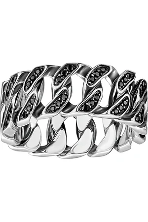 Thomas Sabo Fingerring »Breiter Kettenglieder-Ring Silber mit Zirkonia, TR2501-643-11-54-68«, mit Zirkonia (synth.)