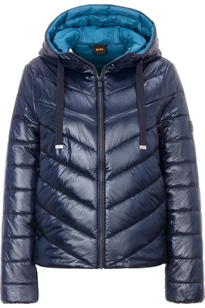 HUGO BOSS Steppjacke, mit Kapuze, mit hellem Innenfutter