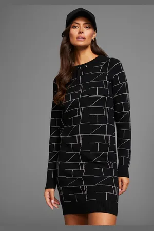 Laura Scott Strickkleid, aus kuscheligem Jacquardstrick mit Grafik-Motiv
