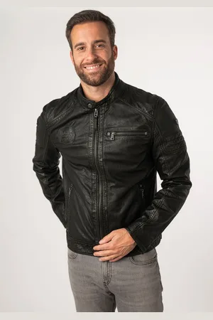 Mauritius Lederjacke »MMJenno«, mit Kapuze, mit Jerseykapuze, Reißverschluss, Ziernähte
