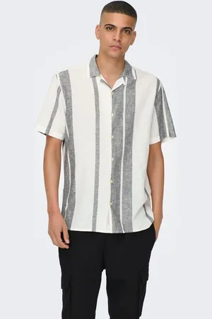 Only & Sons Kurzarmhemd »ONSCAIDEN SS STRIPE LINEN RESORT NOOS«