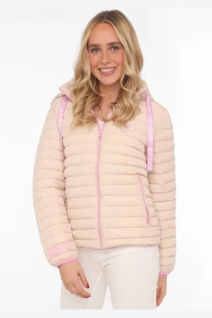 Zwillingsherz Steppjacke, mit Kapuze, mit abnehmbaren Ärmeln und Kapuze, Print hinten