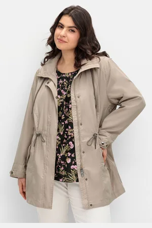 Sheego Parka »Parka in dezent schimmernder Optik«, mit Kapuze