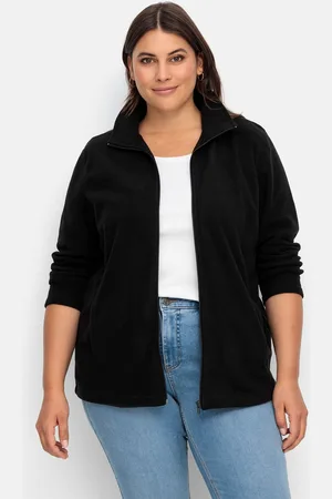 Sheego Fleecejacke »Fleecejacke mit Reißverschluss«, ohne Kapuze