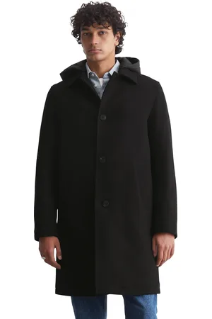 Marc O’ Polo Langmantel, Wattierte, abnehmbare Nylon-Kapuze
