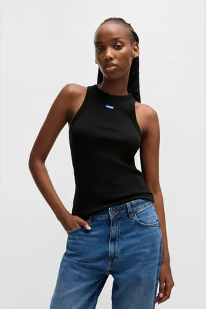 Hugo Blue Tanktop »Easy Tank_B«, Rippware aus Baumwollmischung mit Elasthan