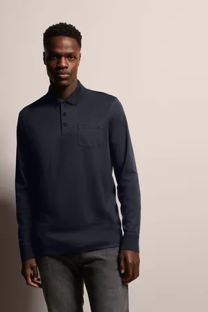 Bugatti Langarm-Poloshirt, mit feiner Strukturoptik