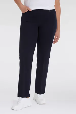 Kj Stoffhose »Hose Bea in Bi-Stretch Kammgarnoptik mit Bügelfalte«, ideal für kräftige Oberschenkel