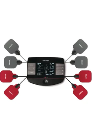 Beurer TENS-EMS-Gerät »EM 89 in 4-in-1 Funktion: TENS, EMS, Massage, Wärme«, (Inkl. 8 selbsthaftenden Gel-Pads), Mit 8 Elektroden für eine großflächige Anwendung auch am Rücken